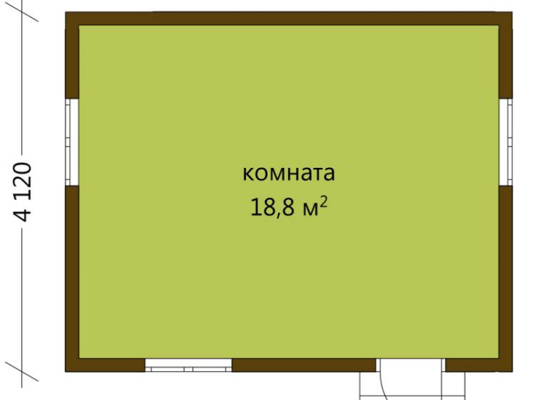 Дачный каркасный дом 4х5. Проект Д-1