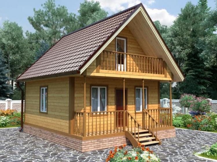 Дачный каркасный дом 6x7. Проект Д-20