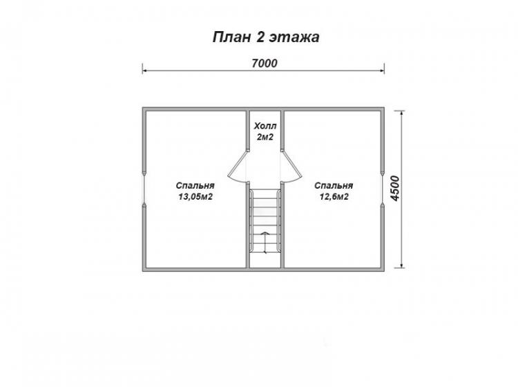 Дачный каркасный дом 7.5x7. Проект Д-22