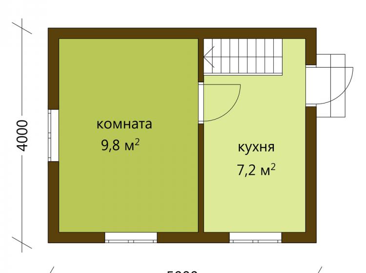 Дачный каркасный дом 4х5. Проект Д-3