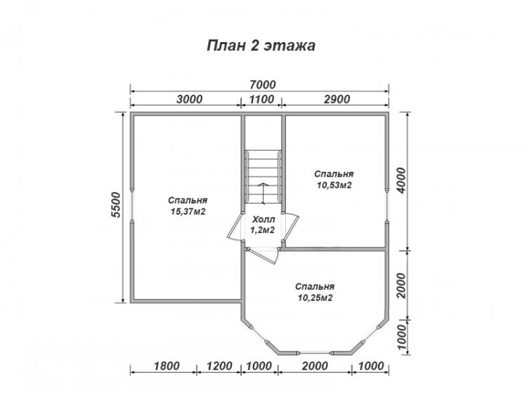 Дачный каркасный дом 7x7. Проект Д-30