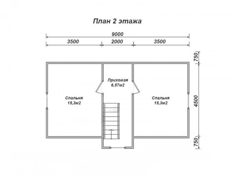Дачный каркасный дом 7.5x9. Проект Д-34