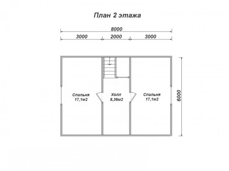 Дачный каркасный дом 8х8. Проект Д-40