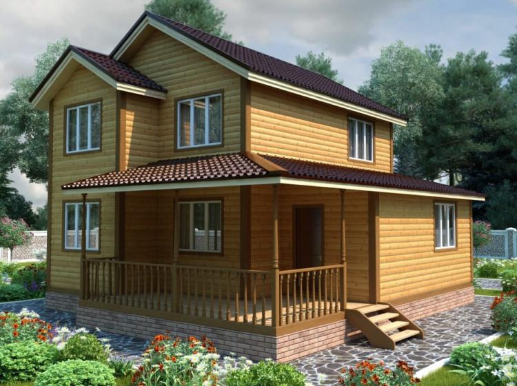 Дачный каркасный дом 8х9. Проект Д-43