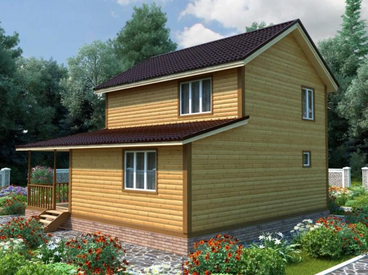 Дачный каркасный дом 8х9. Проект Д-43