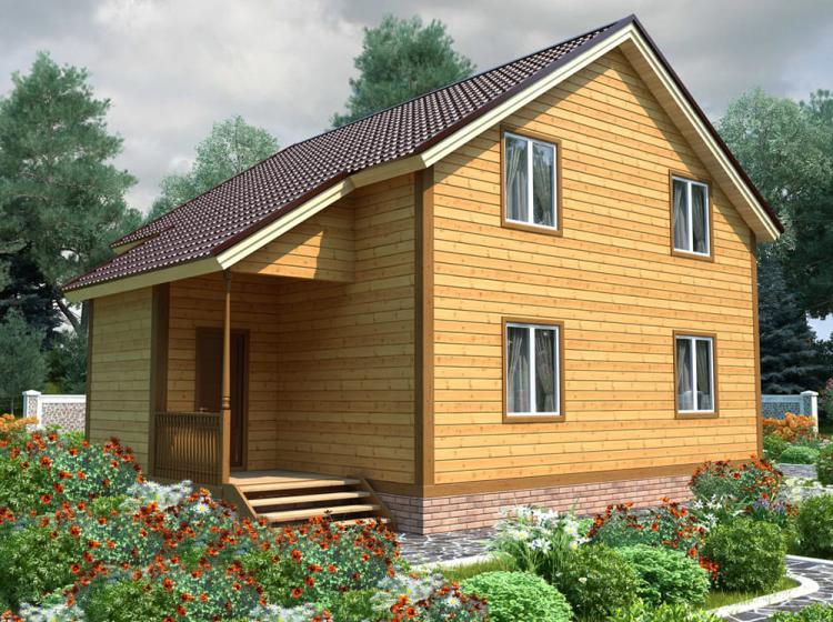 Дачный каркасный дом 8х9. Проект Д-47
