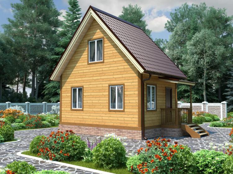 Дачный каркасный дом 4х6. Проект Д-5