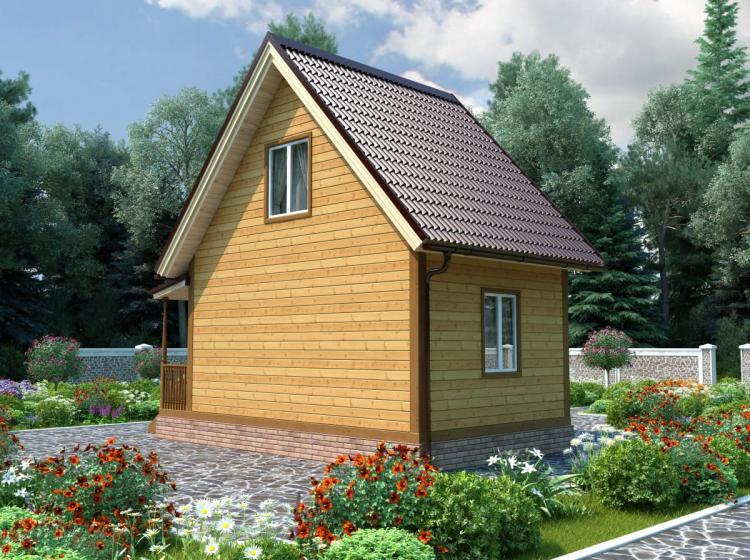 Дачный каркасный дом 4х6. Проект Д-5